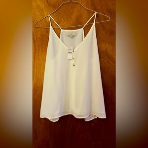 Ann Taylor white racerback blouse size M